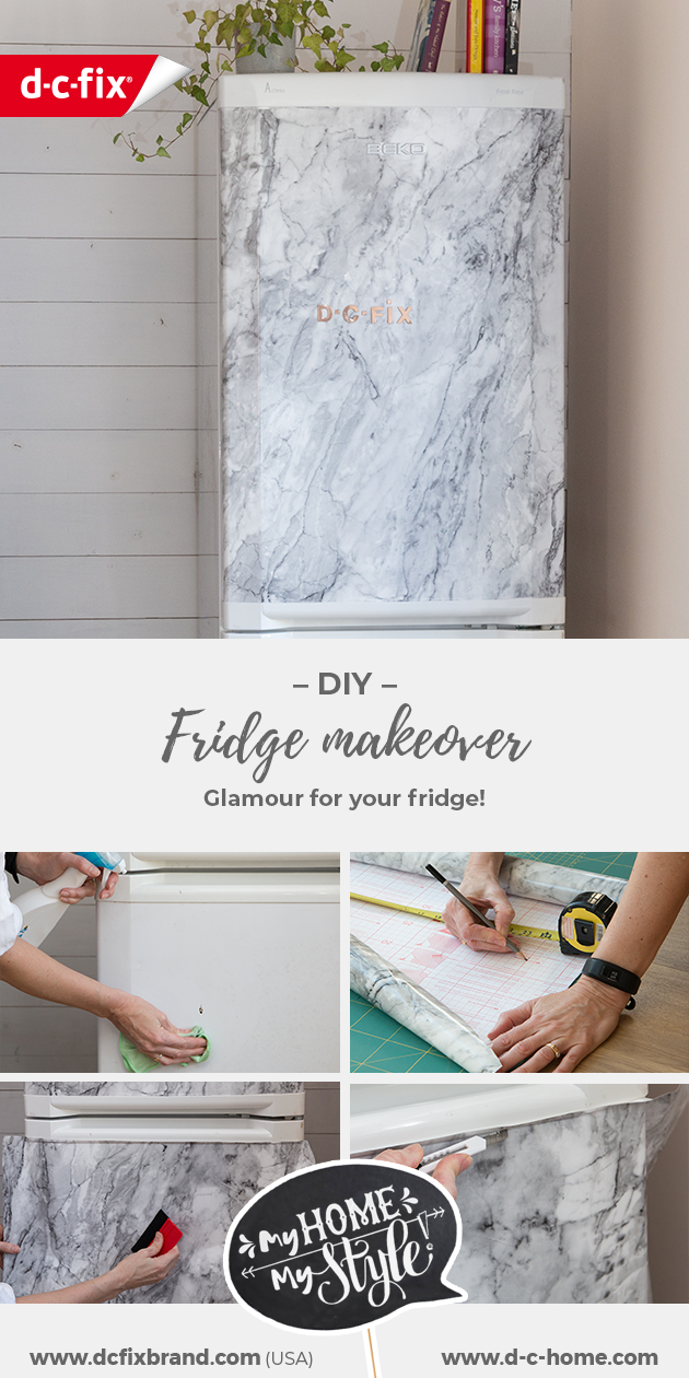 Covered fridge with d-c-fix marble